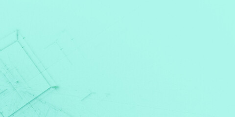 Geometrische türkise 3D-Blöcke in dynamischer Symbiose – technische Visualisierung digitaler Systeme, Architektur, Konstruktion, KI, Netzwerk,  Informationsstruktur, Technologie, Wissenschaft