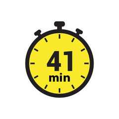41 min clock icon vector number design illustration