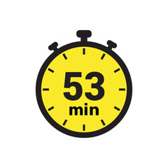 53 min clock icon vector number design illustration