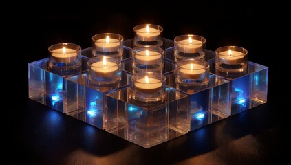 candles in the glass