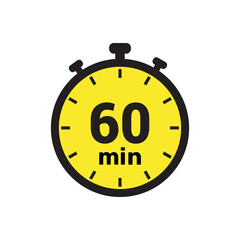 60 min clock icon vector number design illustration