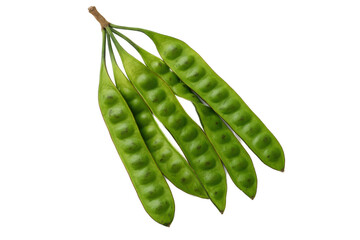 Fresh green petai beans (Parkia speciosa), also known as stink beans, isolated on transparent background. Popular Southeast Asian ingredient for cooking, rich in nutrients and distinctive flavor