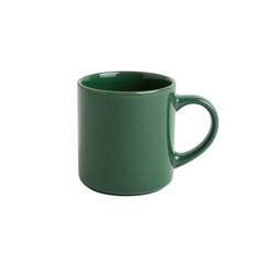 Elegant green mug showcasing contemporary design against an isolated transparent setting