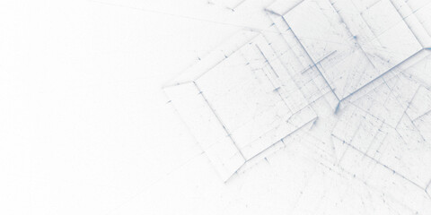 Geometrische Datenstruktur – graue abstrakte Technologie-Vernetzung in modernem Design, Big Data, Blockchain, Digitalisierung, Analyse, KI, Wissenschaft, visuelle Kommunikation, Technologie