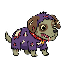 Horror-Themed Zombie Dog Vector Illustration for Halloween