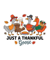 Just a Thankful Goose – Cute Thanksgiving Illustration
