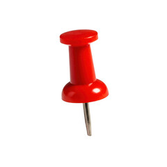 Red pushpin isolated on transparent background