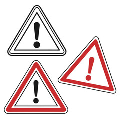 Warning Sign with Exclamation Mark Vector Illustration