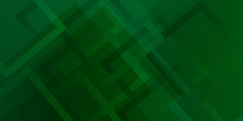 Green abstract background with geometric shapes gradient color for presentation design.