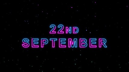 Video of 22nd September Text Neon Glow Animation Motion Graphics