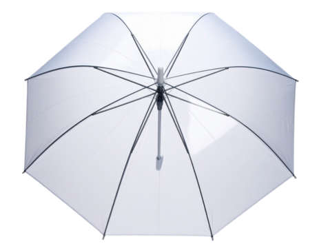 Floating Transparent Dome Umbrella, Top-Down Perspective, Isolated PNG