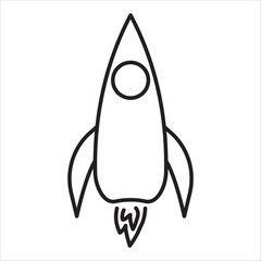 Rocket icon outline vector