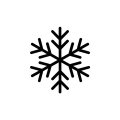 Snowflake icon illustration on transparent background  
