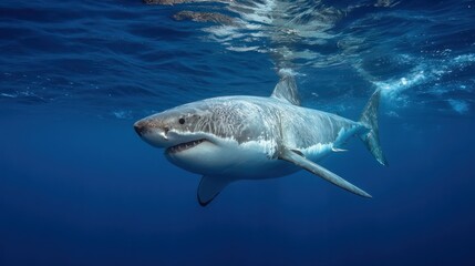 Fototapeta premium Great white shark underwater