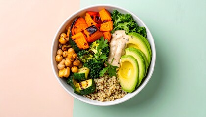 Quinoa bowl with roasted vegetables,