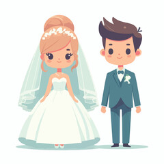 A couple in wedding dresses