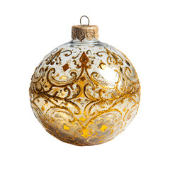 Christmas Glass bauble PNG with transparent background for elegant holiday decorations.