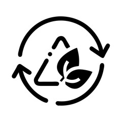 Eco-friendly recycling symbol with leaves and arrows for environmental awareness
