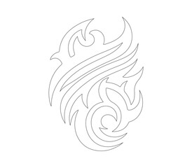 Line art tribal tattoo design element