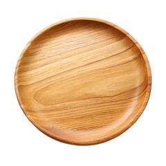 Wooden serving plate isolated on plain white background for kitchenware and product photography
