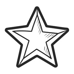 Sketch Style Line Art Star