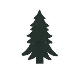 Fototapeta premium Green paper christmas tree cut out isolated transparent background