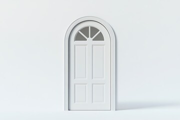 A narrow arched door featuring a gently rounded top and sleek finish