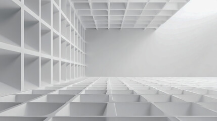 Obraz premium A minimalist grid layout background in light gray and white