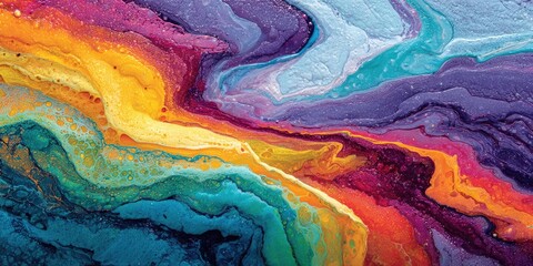 Abstract fluid art with vibrant layers of color