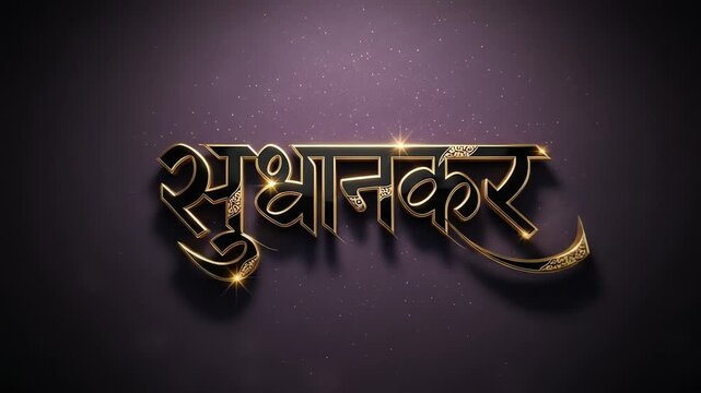 Luxurious Golden Marathi Logo Design featuring Elegant 3D Typography, Perfect for Traditional Indian Branding and Digital Art