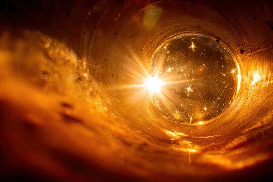 Golden tunnel, light sphere