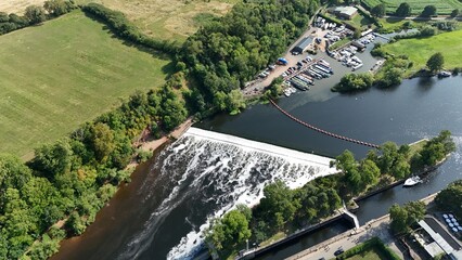 Aerial Drone View Gunthorpe Weir