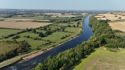Aerial Drone View Gunthorpe Weir