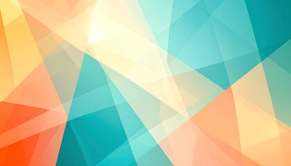 Abstract Geometric Background with Overlapping Transparent Shapes in Cool Tones