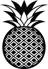 Obraz premium Pineapple Fruit Silhouette Vector, nature, organic, leaf