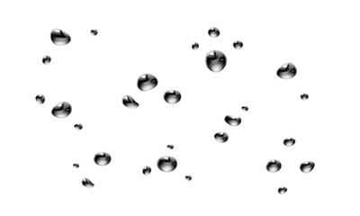 Realistic water drop vector set, transparent raindrop illustration