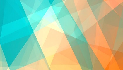 Obraz premium Vibrant abstract polygonal pattern background with transparent overlapping shapes in teal and orange, ideal for modern design and technology concepts