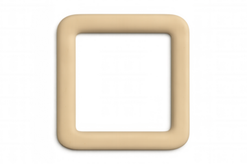 Beige rounded square frame with transparent background, designed for seamless integration into graphic projects
