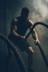 Intense workout session gym fitness training indoor environment close-up view strength and endurance concept