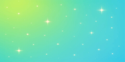 Abstract holiday background with falling snow and stars in a beautiful blue winter sky