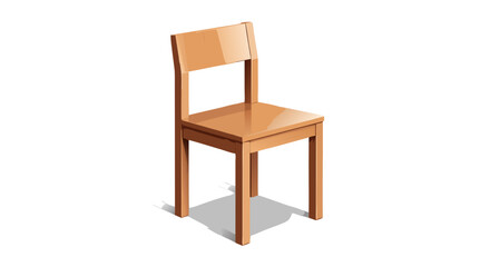 Simple Wooden Chair with Backrest and Four Legs.
