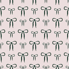 dark green grey coquette bows seamless pattern. Perfect for Prints, Wrapping Paper, Wallpaper, Textiles, Stationery, and Fabric