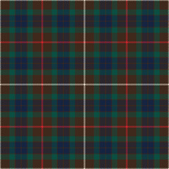 Fraser Hunting tartan plaid. Scottish pattern fabric swatch close-up. 