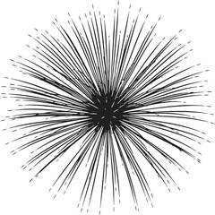 Single exploding firework celebration event silhouette vector