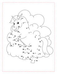 Unicorn Dot-to-Dot Puzzle for Kids