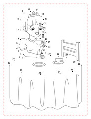 Connect the Dots Princess at Tea Party