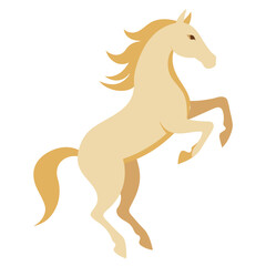 Minimalist vector illustration of a light beige horse in a simple clean style