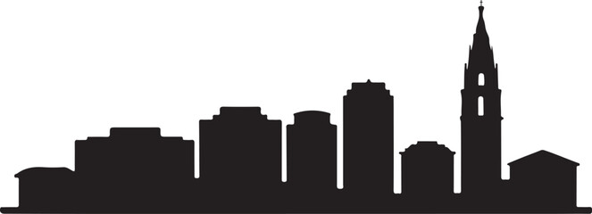 Obraz premium Greenville Skyline Silhouette Vector on White Background