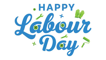 Happy Labour Day: A vibrant graphic celebrating Labour Day with its iconic elements, colors, and the spirit of hard work and dedication in a photorealistic illustration.