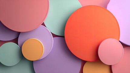 Abstract layered circles in pastel colors (1)